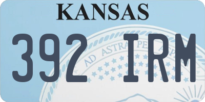 KS license plate 392IRM