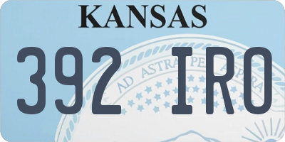 KS license plate 392IRO