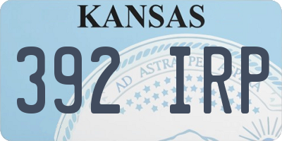 KS license plate 392IRP