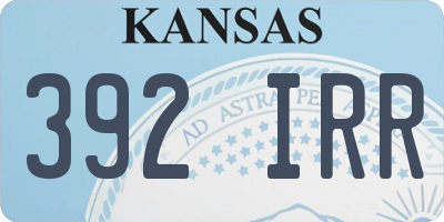 KS license plate 392IRR