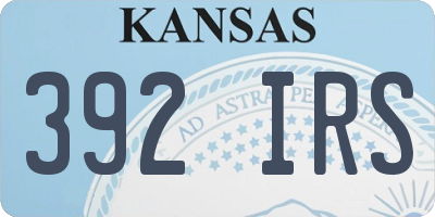 KS license plate 392IRS