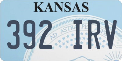 KS license plate 392IRV