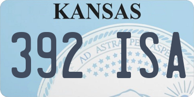 KS license plate 392ISA