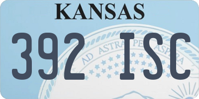 KS license plate 392ISC