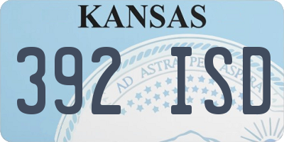 KS license plate 392ISD