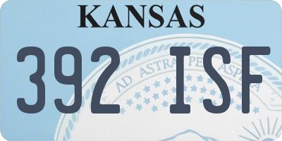 KS license plate 392ISF