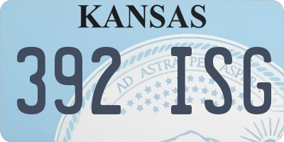 KS license plate 392ISG