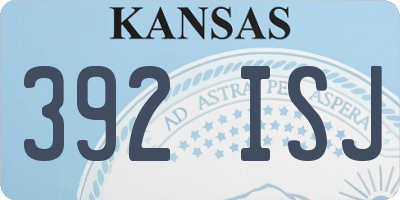 KS license plate 392ISJ