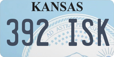 KS license plate 392ISK