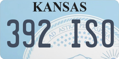 KS license plate 392ISO
