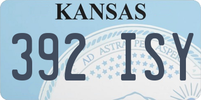 KS license plate 392ISY