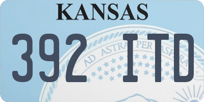 KS license plate 392ITD