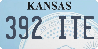 KS license plate 392ITE