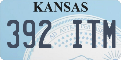 KS license plate 392ITM