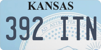 KS license plate 392ITN