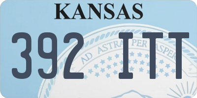 KS license plate 392ITT