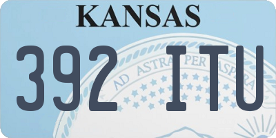 KS license plate 392ITU