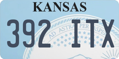 KS license plate 392ITX