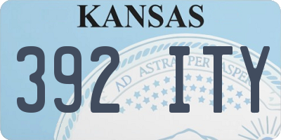 KS license plate 392ITY