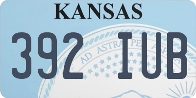 KS license plate 392IUB