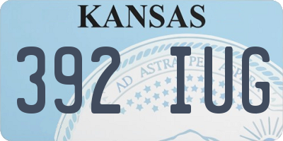 KS license plate 392IUG