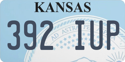 KS license plate 392IUP