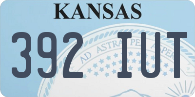 KS license plate 392IUT