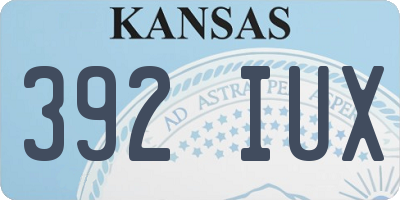 KS license plate 392IUX