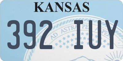 KS license plate 392IUY
