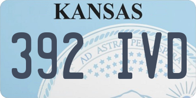 KS license plate 392IVD