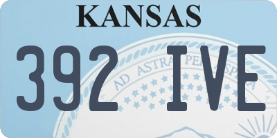 KS license plate 392IVE
