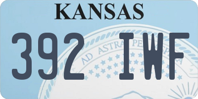 KS license plate 392IWF