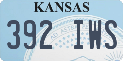 KS license plate 392IWS