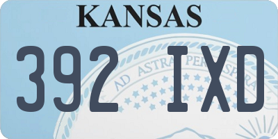 KS license plate 392IXD