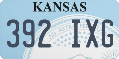 KS license plate 392IXG