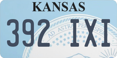 KS license plate 392IXI