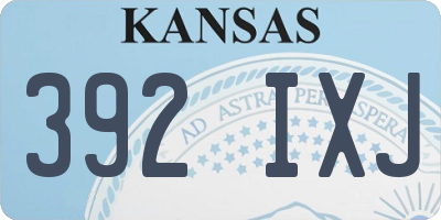 KS license plate 392IXJ