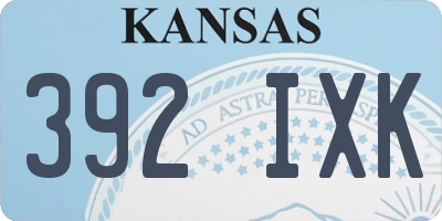 KS license plate 392IXK