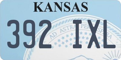 KS license plate 392IXL
