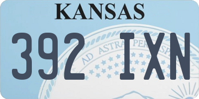 KS license plate 392IXN