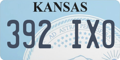 KS license plate 392IXO