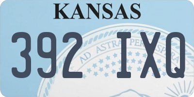 KS license plate 392IXQ