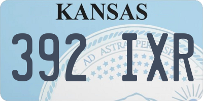 KS license plate 392IXR