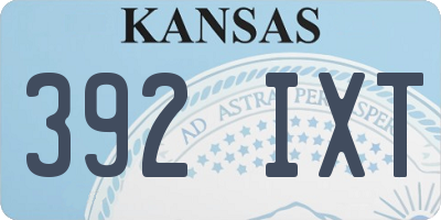 KS license plate 392IXT