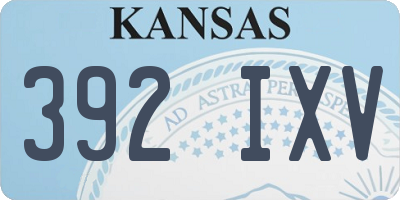 KS license plate 392IXV