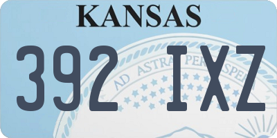 KS license plate 392IXZ