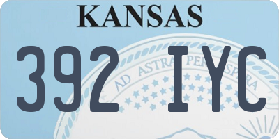 KS license plate 392IYC