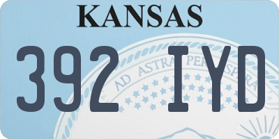 KS license plate 392IYD