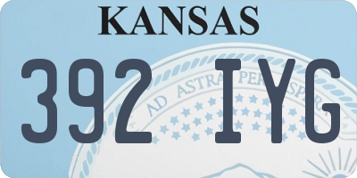 KS license plate 392IYG
