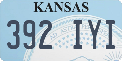KS license plate 392IYI